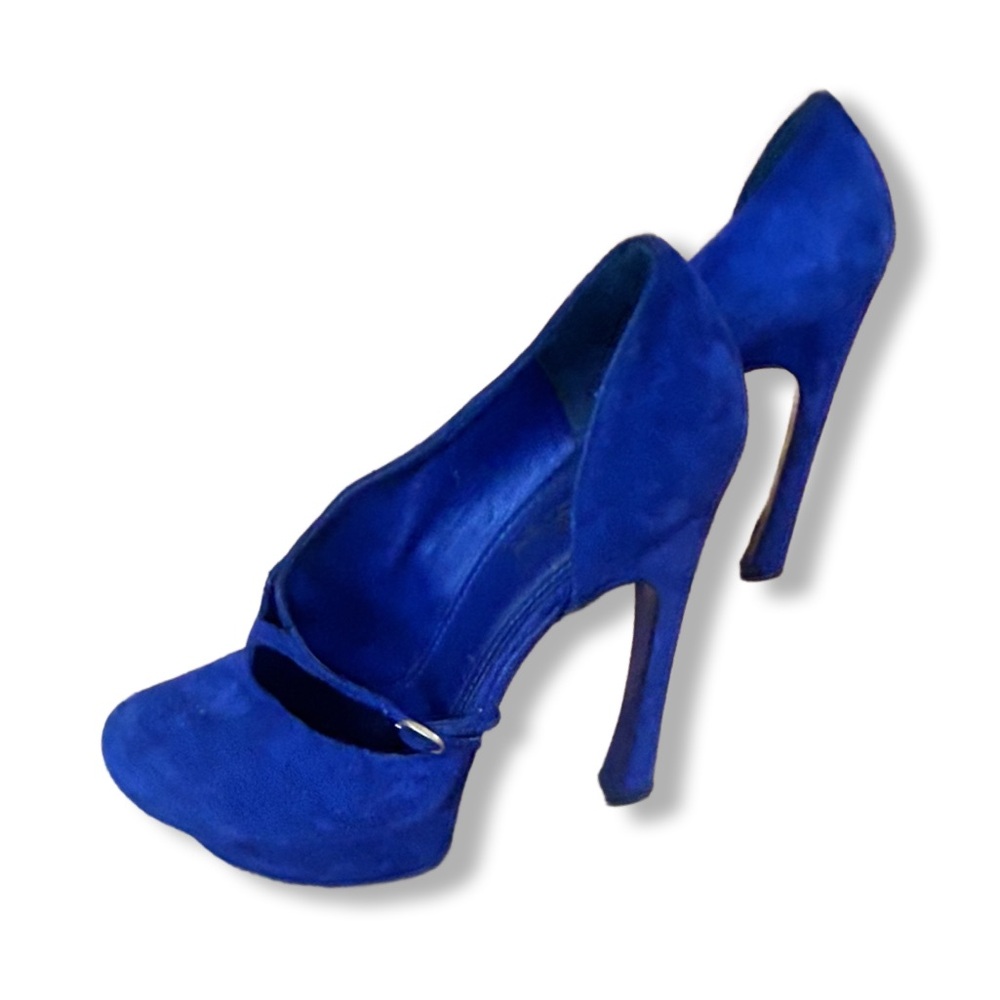 yves saint laurent Blue Suede Platform Heels Size 39